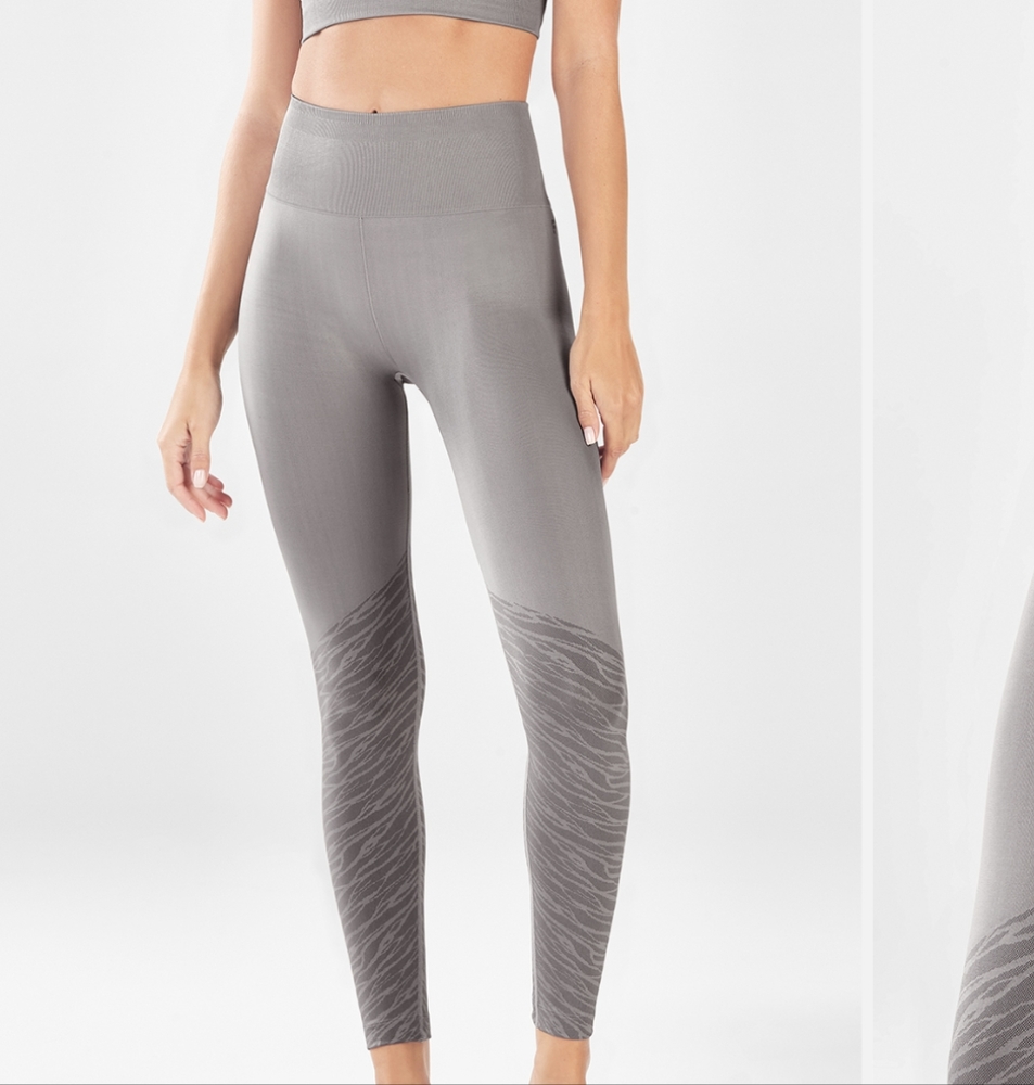 Fabletics high-waisted seamless leggings in grey zebra size Large